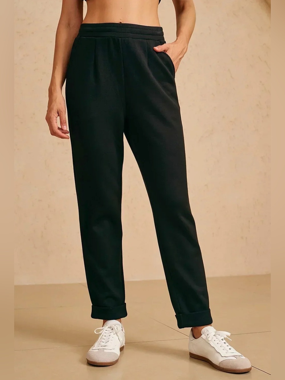 NWOT ACEGOLFS Women's Drawstring Cuff Pants Size Large Black